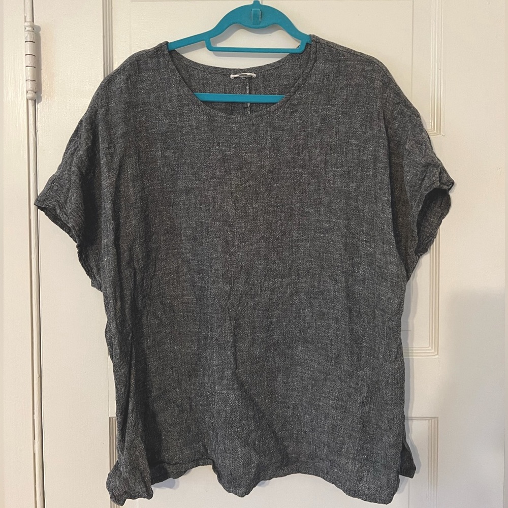 Linen boxy top